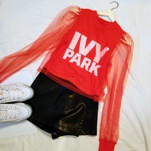 IVY PARK Red Festival Tulle Crop Top︱Size S